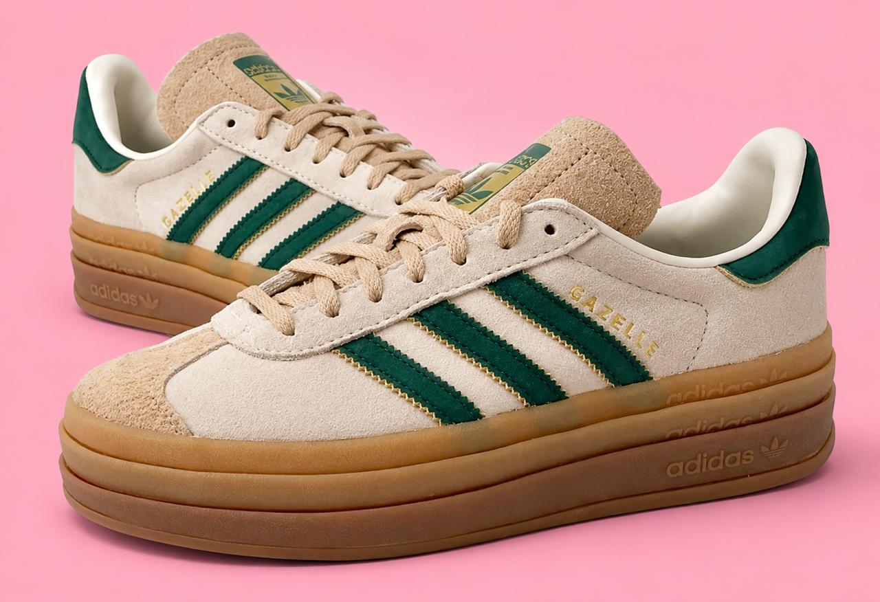 Adidas Gazelle Bold - Green and Beige